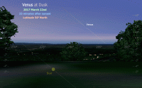 A 'bi-daily' observation of Venus at dusk, as seen by an observer at 50 North latitude. Click for full-size image, 286 KB (Copyright Martin J. Powell 2015)