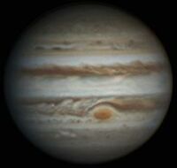 Jupiter imaged by Efrain Morales Rivera in February of 2014. Click for a larger version, 6 KB (Image: Efrain Morales Rivera)