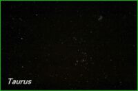 Photograph showing the constellation of Taurus. Click for a full-size version (Copyright Martin J Powell, 2011)