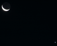 A waning crescent Moon and Venus photographed on the morning of September 14th 2020 (click for full-size image) (Photo: Copyright Martin J Powell, 2020)