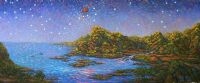 'Conjunction of Mars and Antares' oil painting by Luo Fangyang (Image: Luo Fangyang/CloudyNights.com)