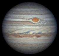Jupiter imaged by Teruaki Kumamori in May of 2018. Click for a larger version, 8 KB (Image: Efrain Morales Rivera)