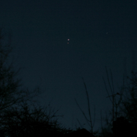 Jupiter and Mars in conjunction on the morning of January 7th 2018. Click for full-size image, 123 KB (Copyright Martin J Powell, 2018)