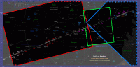 Chart showing the areas of the 2025-29 star chart which are covered by the photographs. Click for full-size image (Copyright Martin J Powell, 2024)