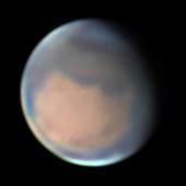 Mars at minimum phase imaged by Gary Walker in March 2023 (Image: Gary Walker/ALPO-Japan)