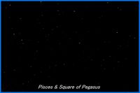 Photograph showing the constellations of Pisces, Aries, Triangulum and the Great Square of Pegasus (Copyright Martin J Powell, 2005)