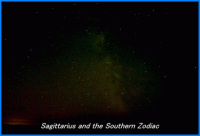 Photograph showing the constellation of Sagittarius and other constellations in the vicinity of the Southern zodiac. Click for a full-size photo, 183 KB (Copyright Martin J Powell, 2005)