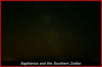 Photograph showing the constellation of Sagittarius and other constellations in the vicinity of the Southern zodiac. Click for full-size version, 203 KB (Copyright Martin J Powell, 2005)