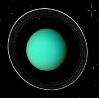 Uranus and its system of rings imaged by NASA's Voyager 2 spacecraft in 1986. Click for larger image, 7 KB (Image: NASA)