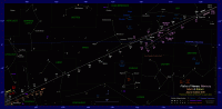 Star chart showing the paths of Venus, Mercury, Mars and Saturn through the zodiac constellations for the earlier part of Venus' evening apparition in 2016-17 Click on thumbnail for a full-size star map, 188 KB (Copyright Martin J Powell 2016)