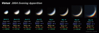 Phases of Venus, as seen through a telescope. Click for full-size picture, 121 KB (Copyright Martin J Powell, 2004)